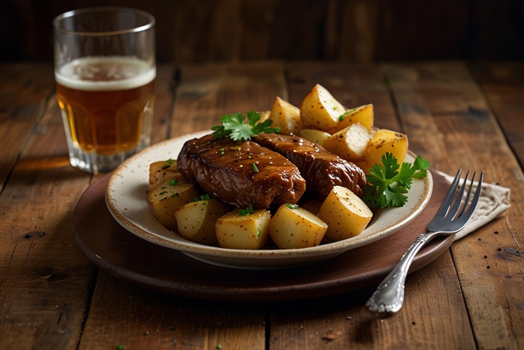 Carne de Panela com Cerveja e Batatas b Blog alhocomalecrim