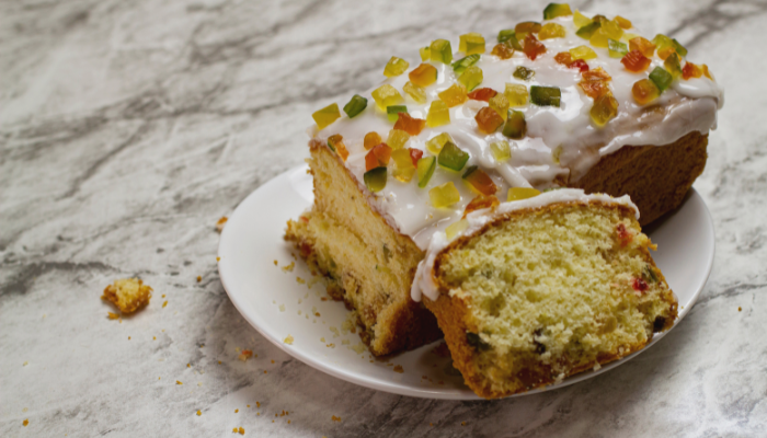 Bolo inglês com frutas - Blog Alhocomalecrim