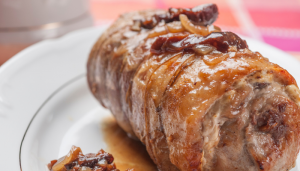 Lombo recheado com presunto - Blog Alhocomalecrim