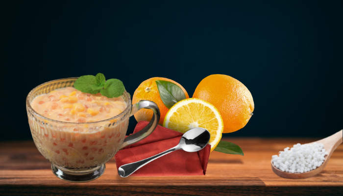 Mingau de sagu com laranja - Blog Alhocomalecrim.com