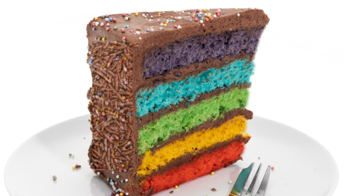 Bolo colorido com chocolate - Blog Alhocomalecrim