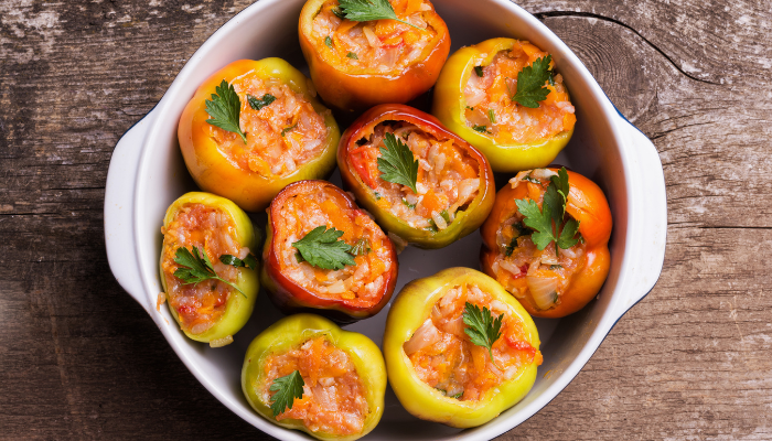 Pimentão com creme de bacalhau - Blog alhocomalecrim