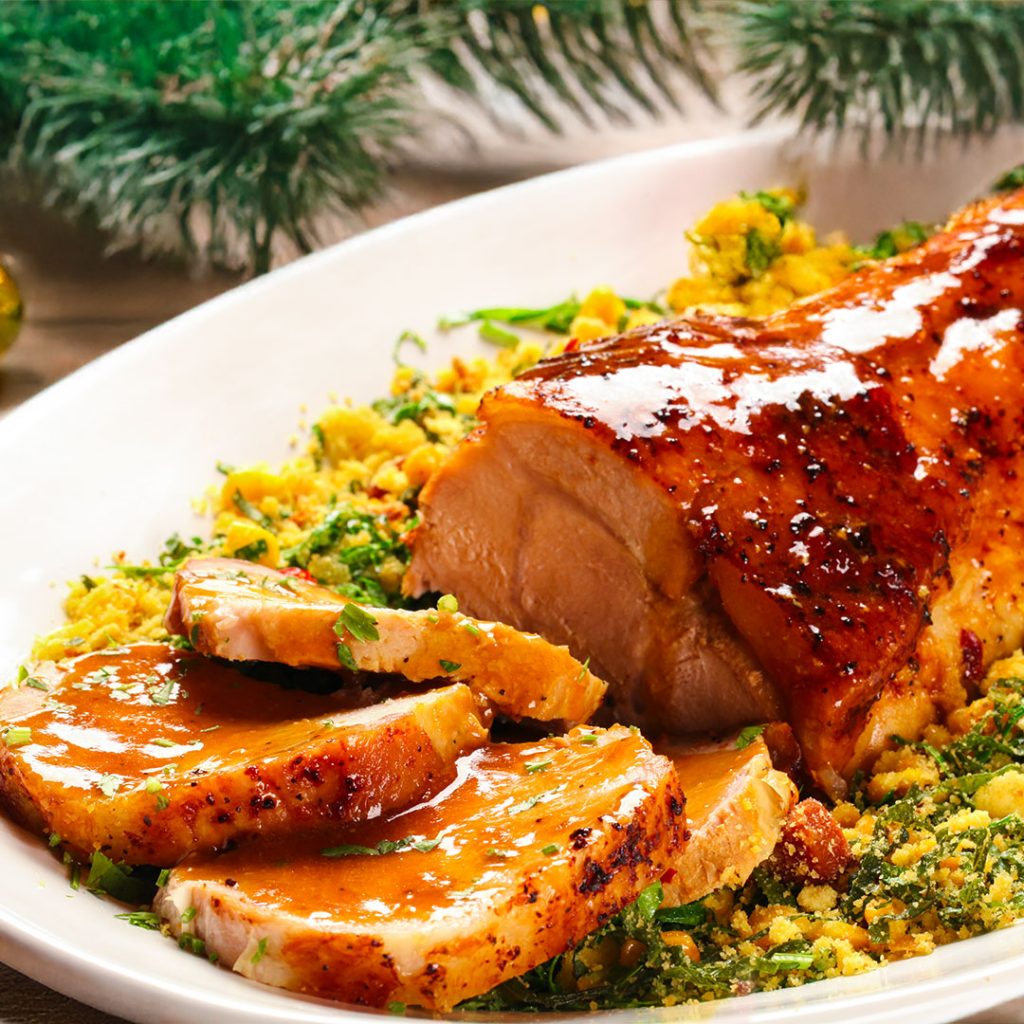 Lombo com farofa e laranja - Blog alhocomalecrim