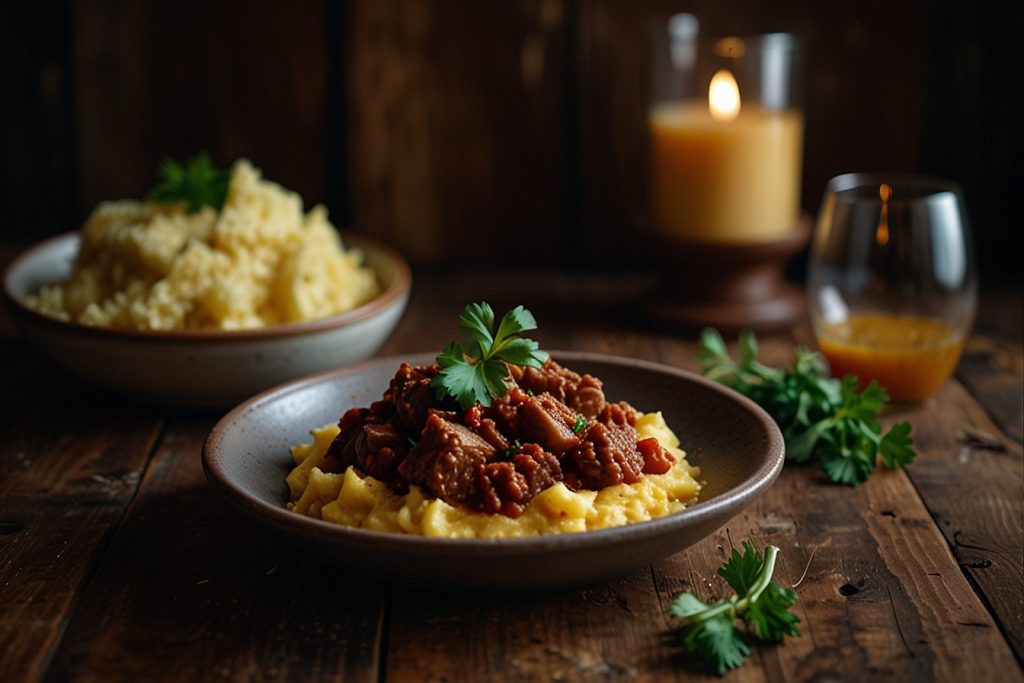 Ragu de Carne com Polenta Cremosa - Blog Alhocomalecrim
