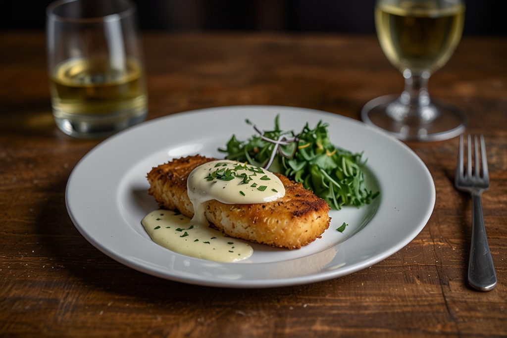 Rolê de tilápia empanado ao molho provolone - Blog Alhocomalecrim