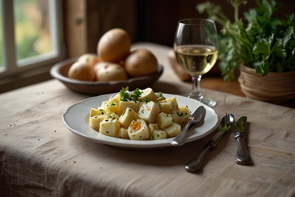 Salada de batata e ovo - Blog Alhocomalecrim.com