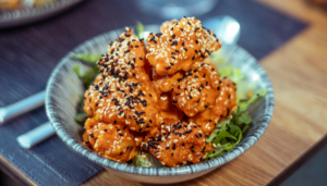 Frango Colorido com Gergelim - Blog Alhocomalecrim.com