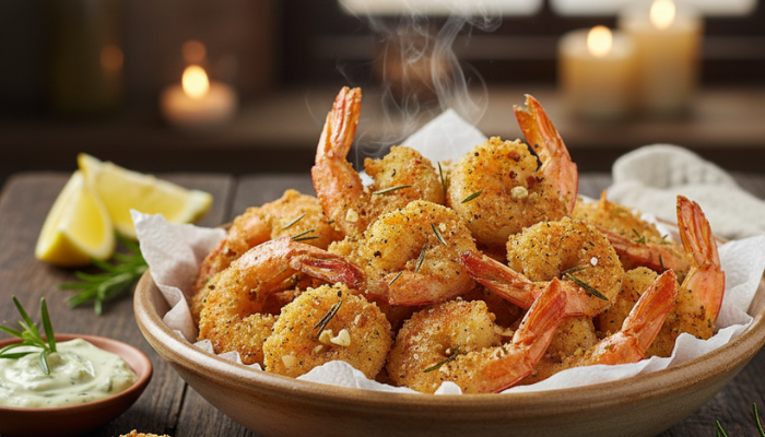 Camarão frito com alecrim - Blog Alhocomalecrim.com