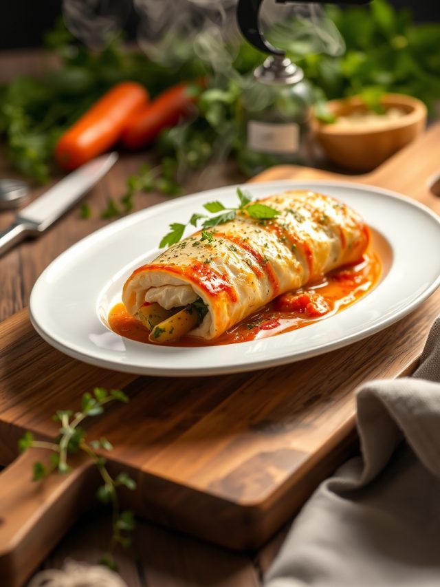 Canelone de Peixe com Legumes