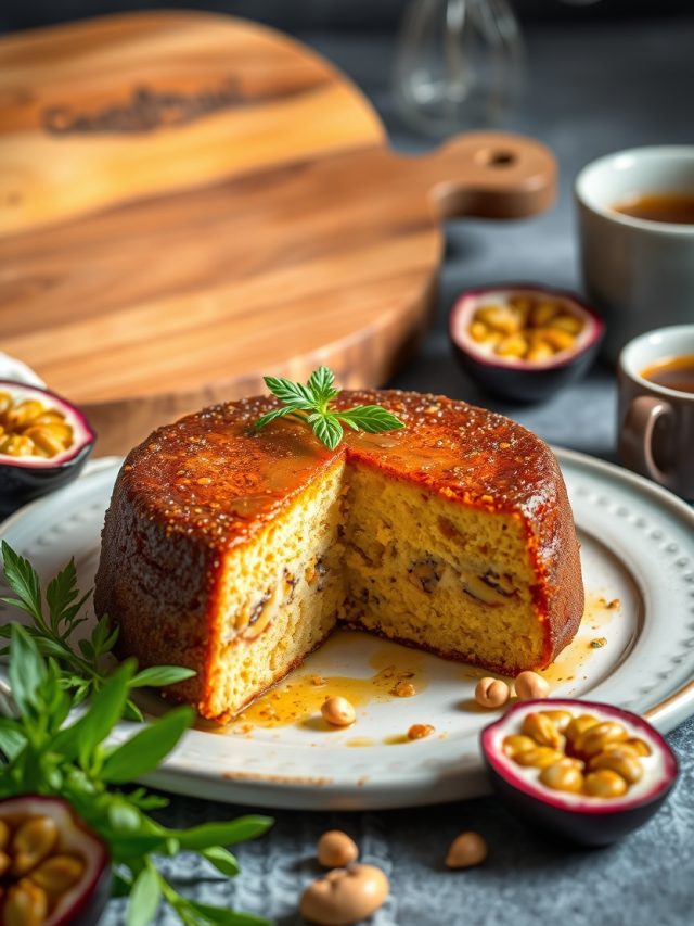 Bolo de Maracujá e castanha de Caju