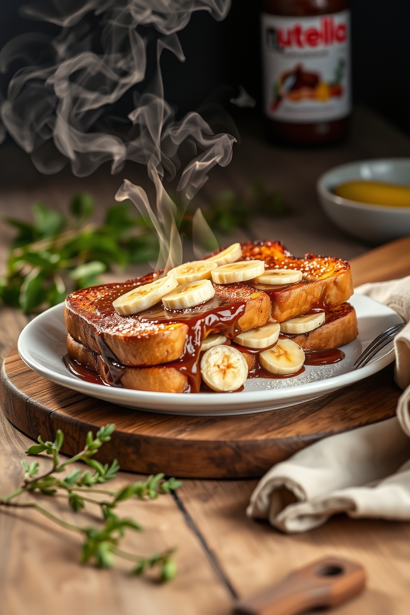 Rabanadas com Banana Nutella