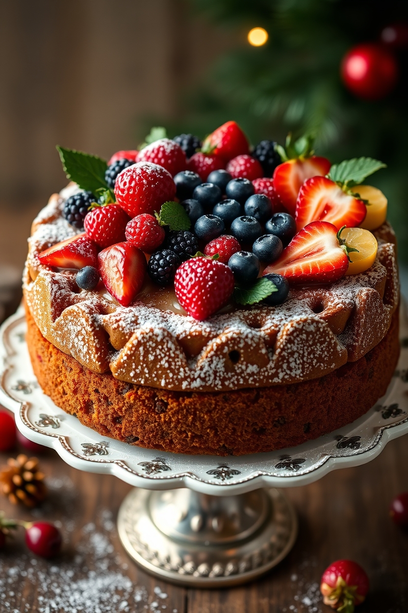 Bolo Natalino com Frutas