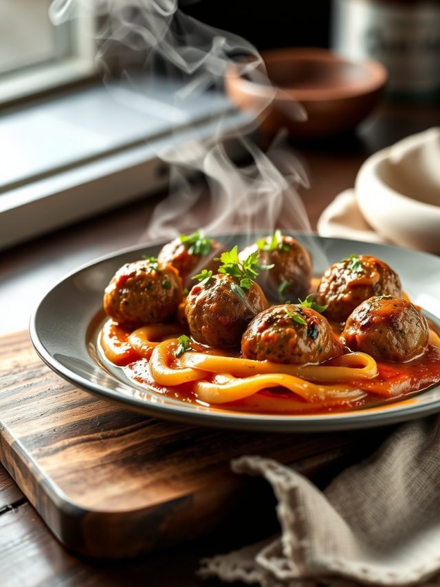 Almôndegas de Carne com Alho-poró