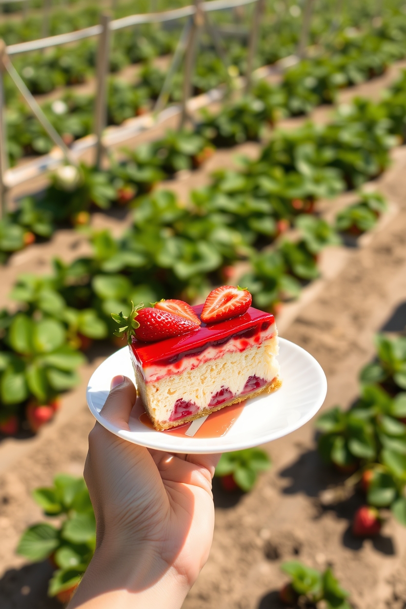 Bolo de Gelatina com Morangos