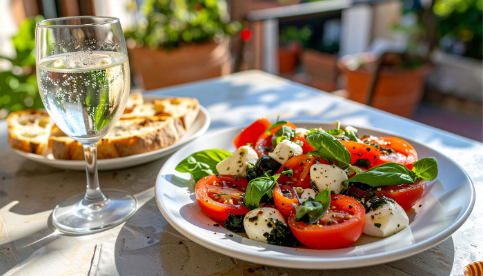 Salada caprese com pesto - Blog Alhocomalecrim