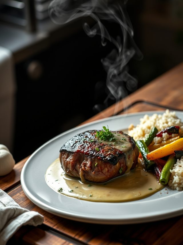 Filé Mignon ao molho de Vinho Branco