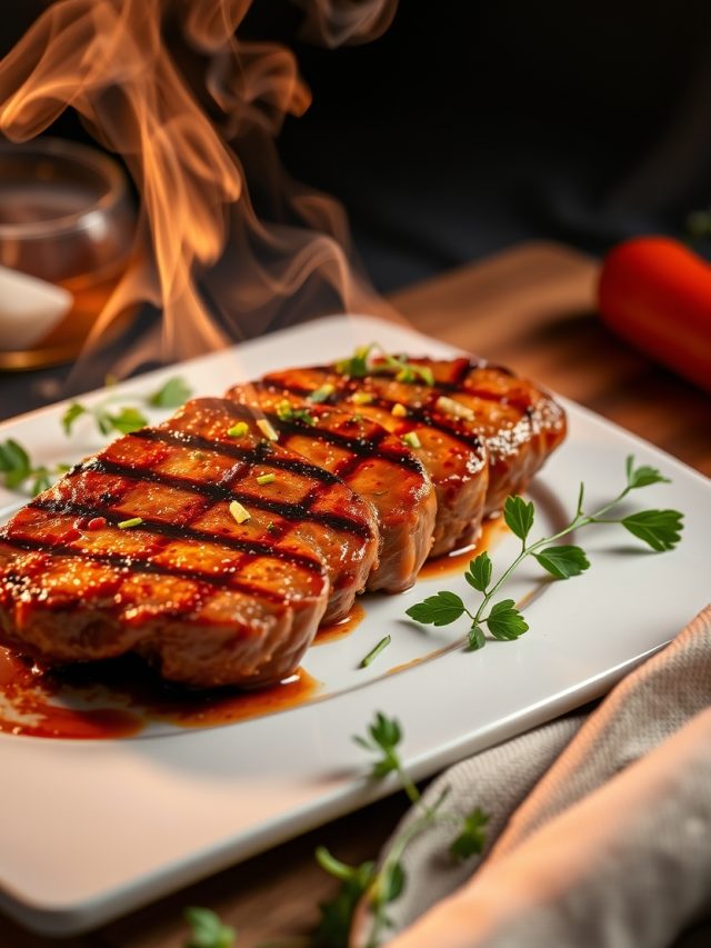 Bife de Chorizo Grelhado com Molho de Vinho e Ervas Aromáticas