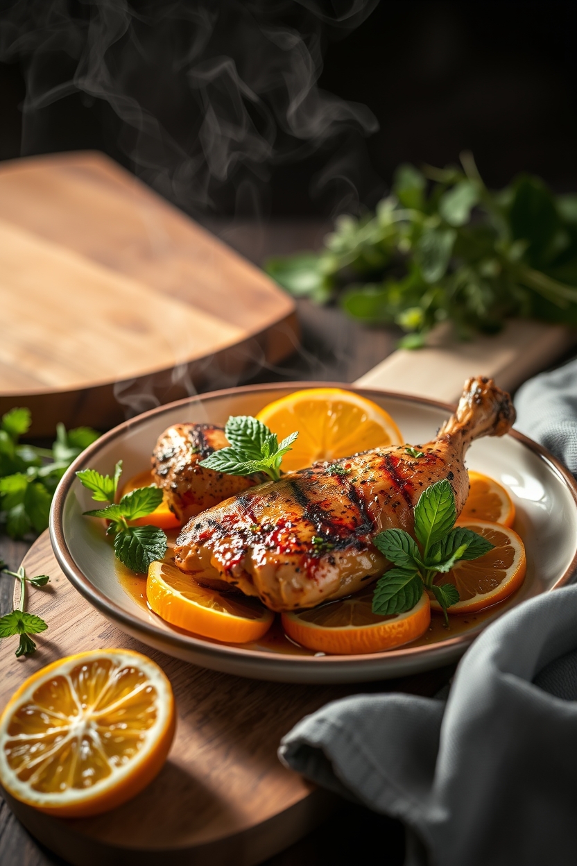 Frango com Hortelã e Laranja