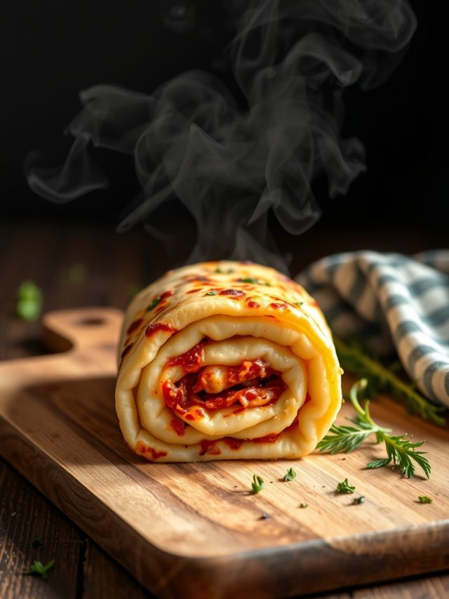 Pizza Enrolada assada na Air fryer