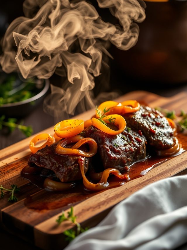 Fígado crocante com cebolas caramelizadas