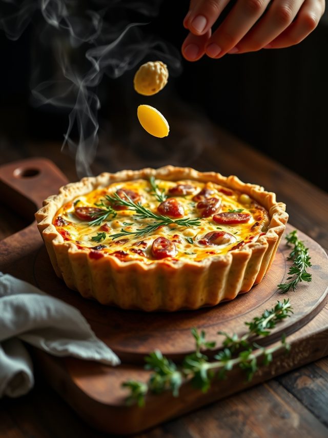 Quiche de frango e palmito