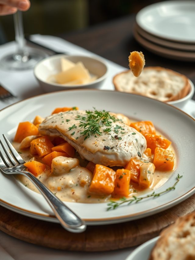 Frango Cremoso com Batata Doce