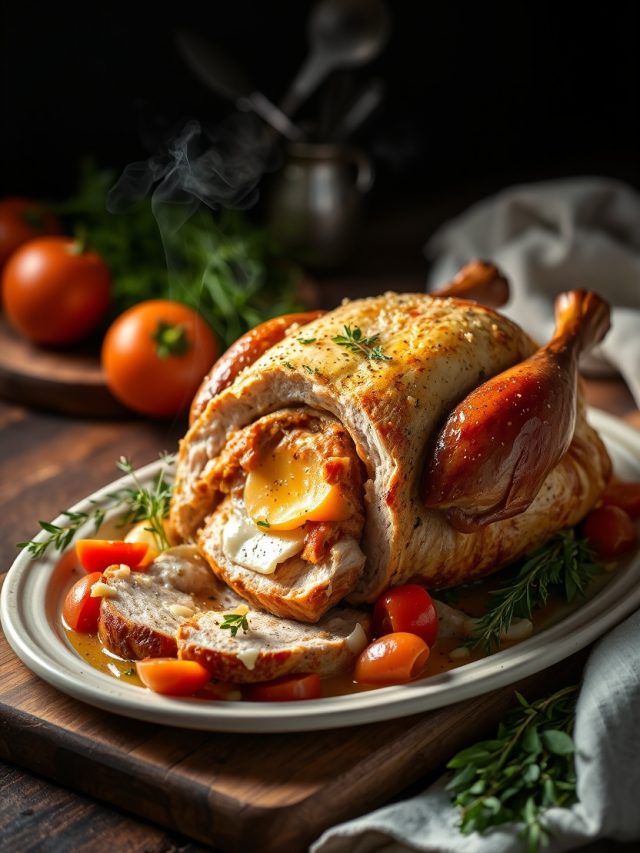 Peru Recheado com Queijo