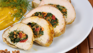 Frango Recheado com Legumes - Blog Alhocomalecrim