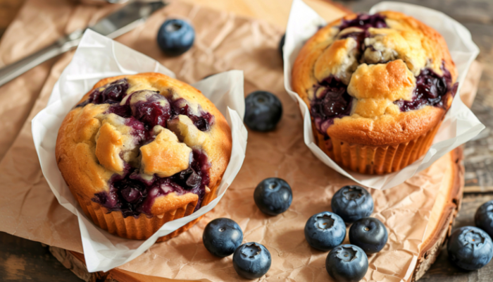 Muffins de Blueberry Caseiros - Blog Alhocomalecrim
