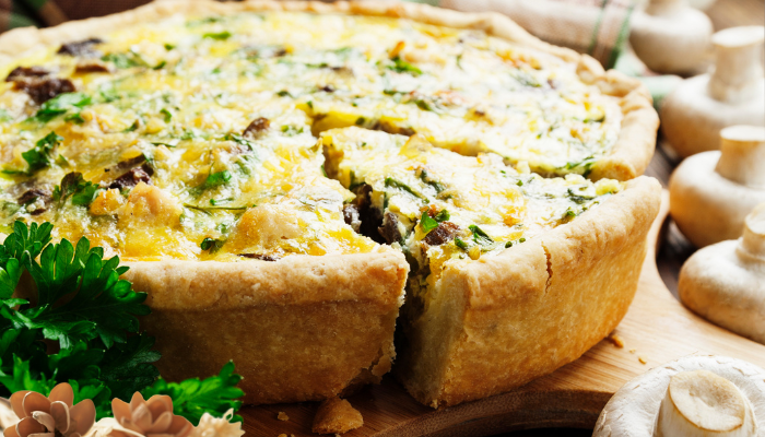 Torta de Frango com Cogumelos Secos - Blog Alhocomalecrim