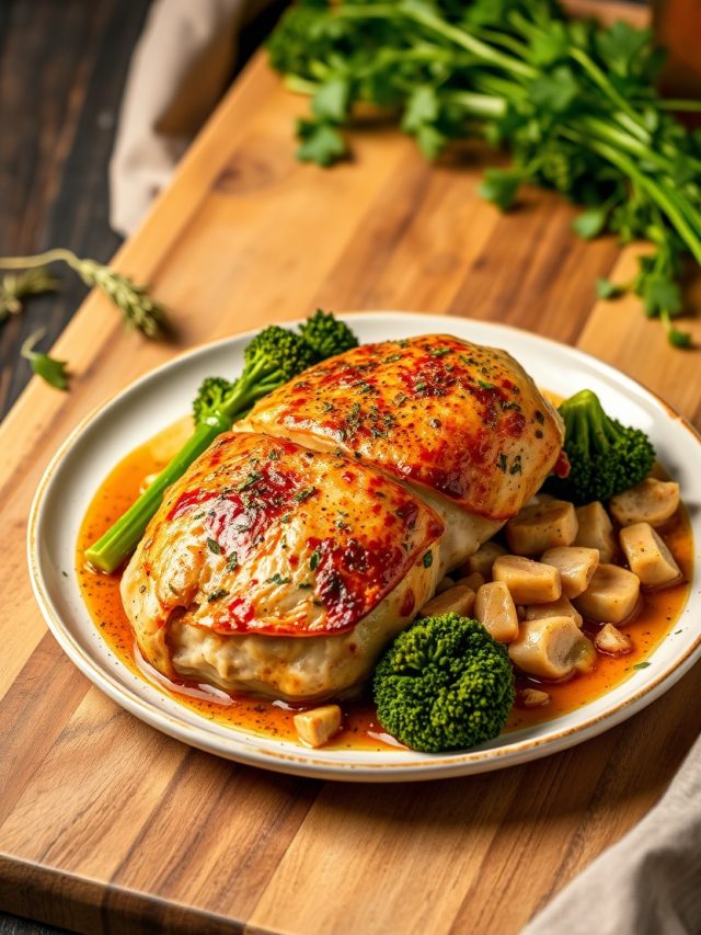 Frango Recheado com Brócolis