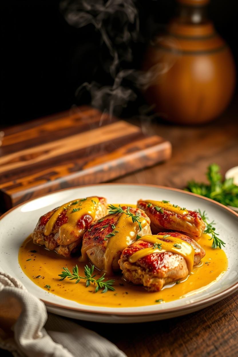Coxas de Frango com Mostarda