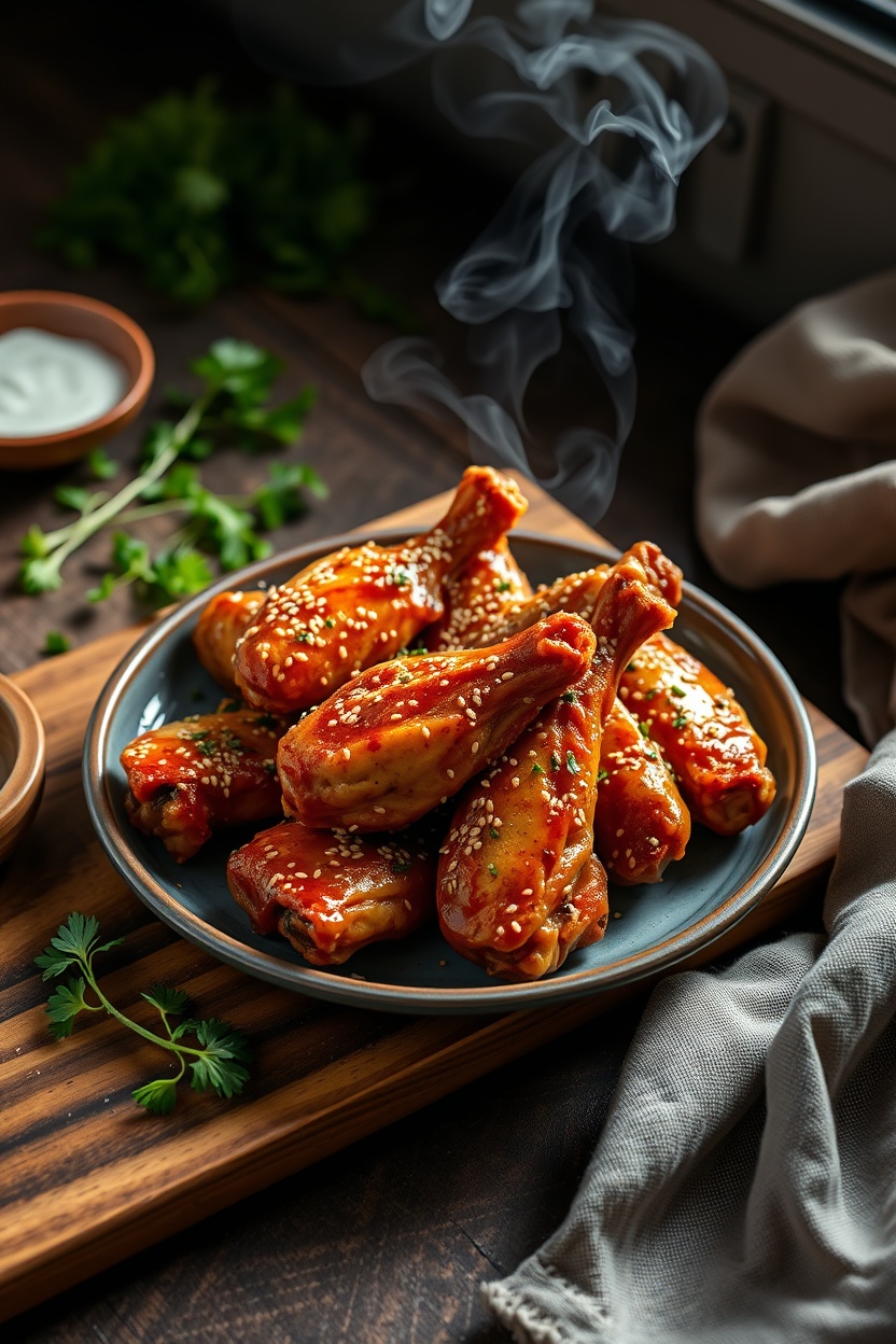 Asas de Frango com Gergelim