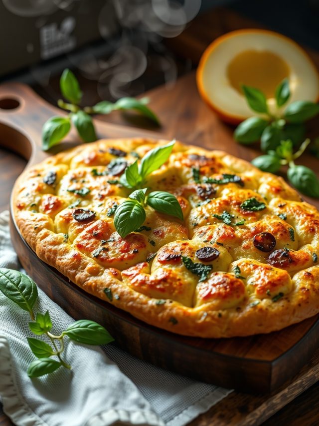 Focaccia de Abobrinha com Manjericão
