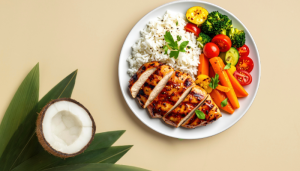 Arroz com Frango e Coco - Blog Alhocomalecrim