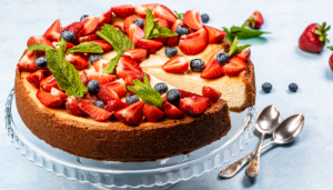 Torta de Ricota com Frutas Vermelhas - Blog Alhocomalecrim