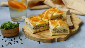 Torta de Frango com Cogumelos e Queijo - Blog Alhocomalecrim
