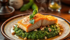 Salmão ao Pesto de Manjericão - Blog Alhocomalecrim.com