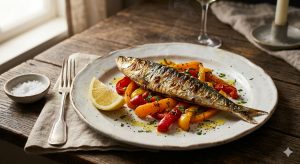 Sardinha Assada com Pimentões Coloridos - Blog Alhocomalecrim.com