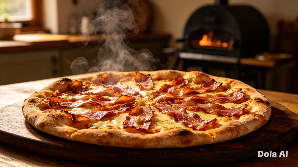 Pizza de Bacon Defumado - Blog Alhocomalecrim.com
