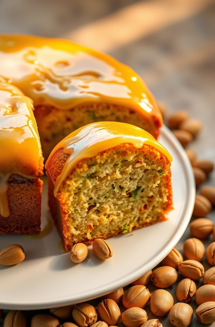 Bolo de Pistache com Mel